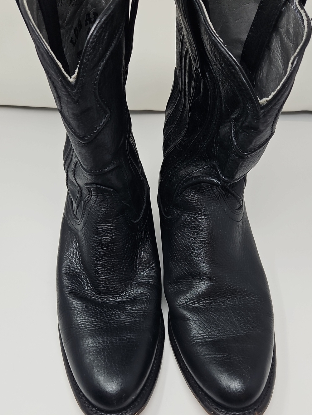 Los Altos Made In Mexico Men's Leather Western Cowboy Work Boots Size 8 1/2 - Picture 2 of 14
